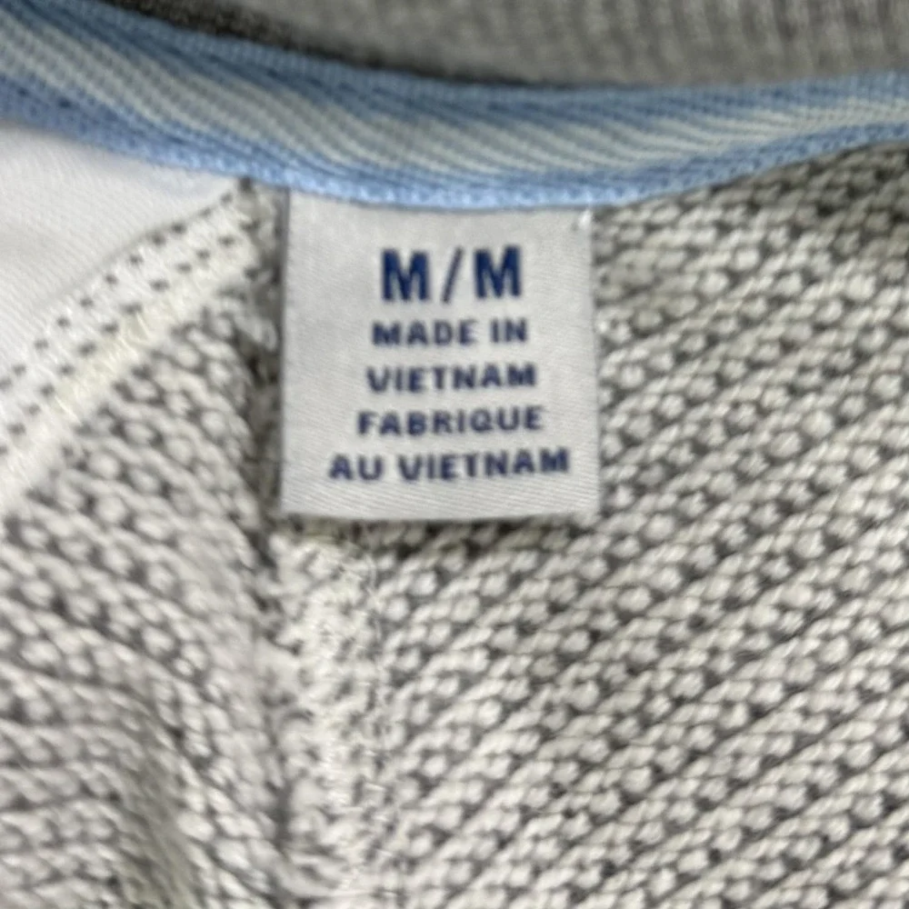Tommy Bahama Sweater Mens Medium Gray 3 Button Henley Pullover 100% Cotton Knit